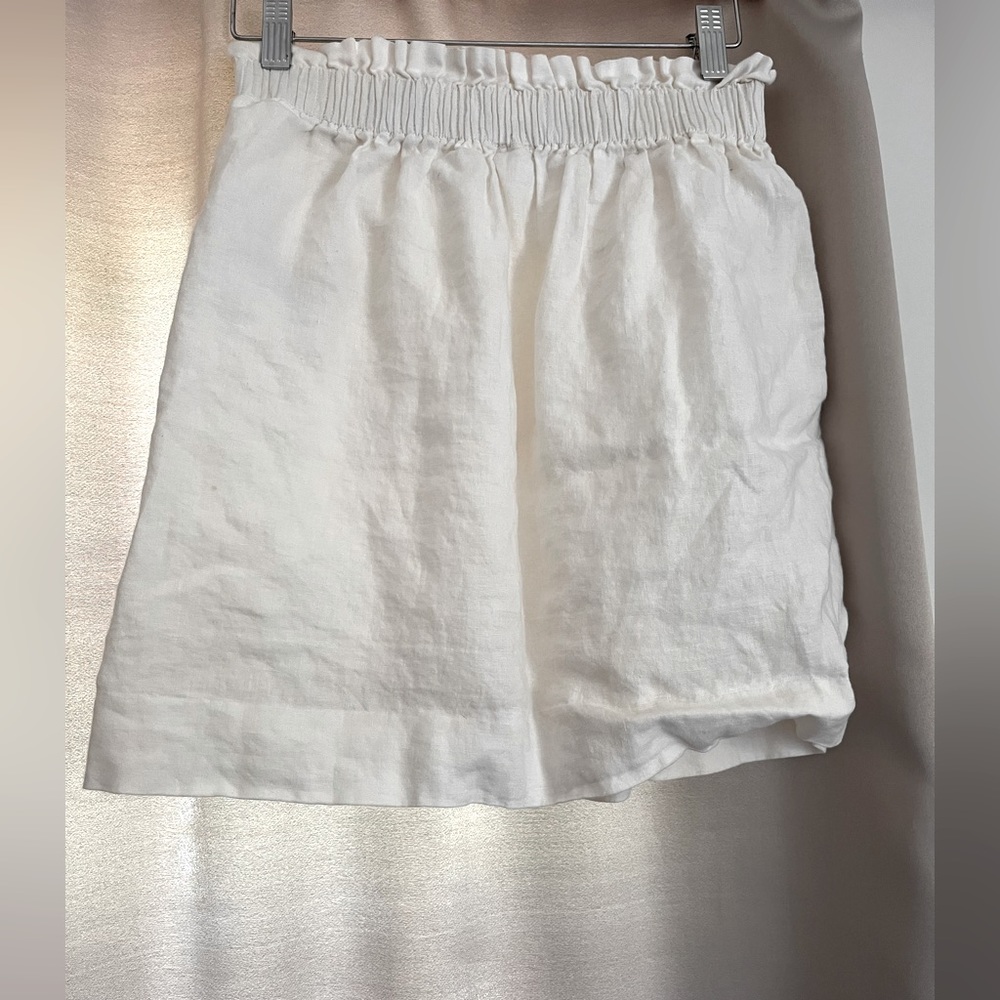 J. Crew 100% linen white mini skirt size 4